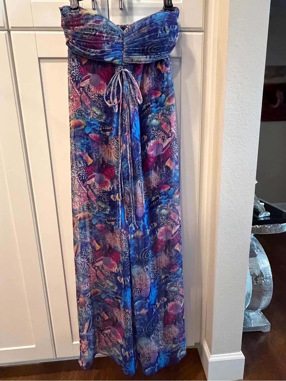 Sans Souci Underwater Tropical Fish Strapless Maxi Dress Convertible Halter